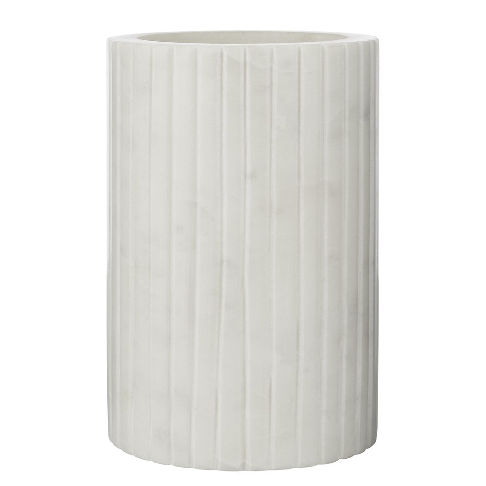 MARBLE Chladič láhví rýhovaný 13 cm - bílá