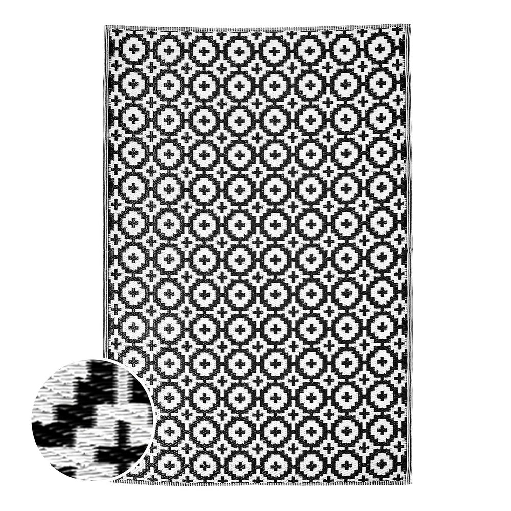 COLOUR CLASH Venkovní koberec mozaika 180 x 120 cm - černá/bílá