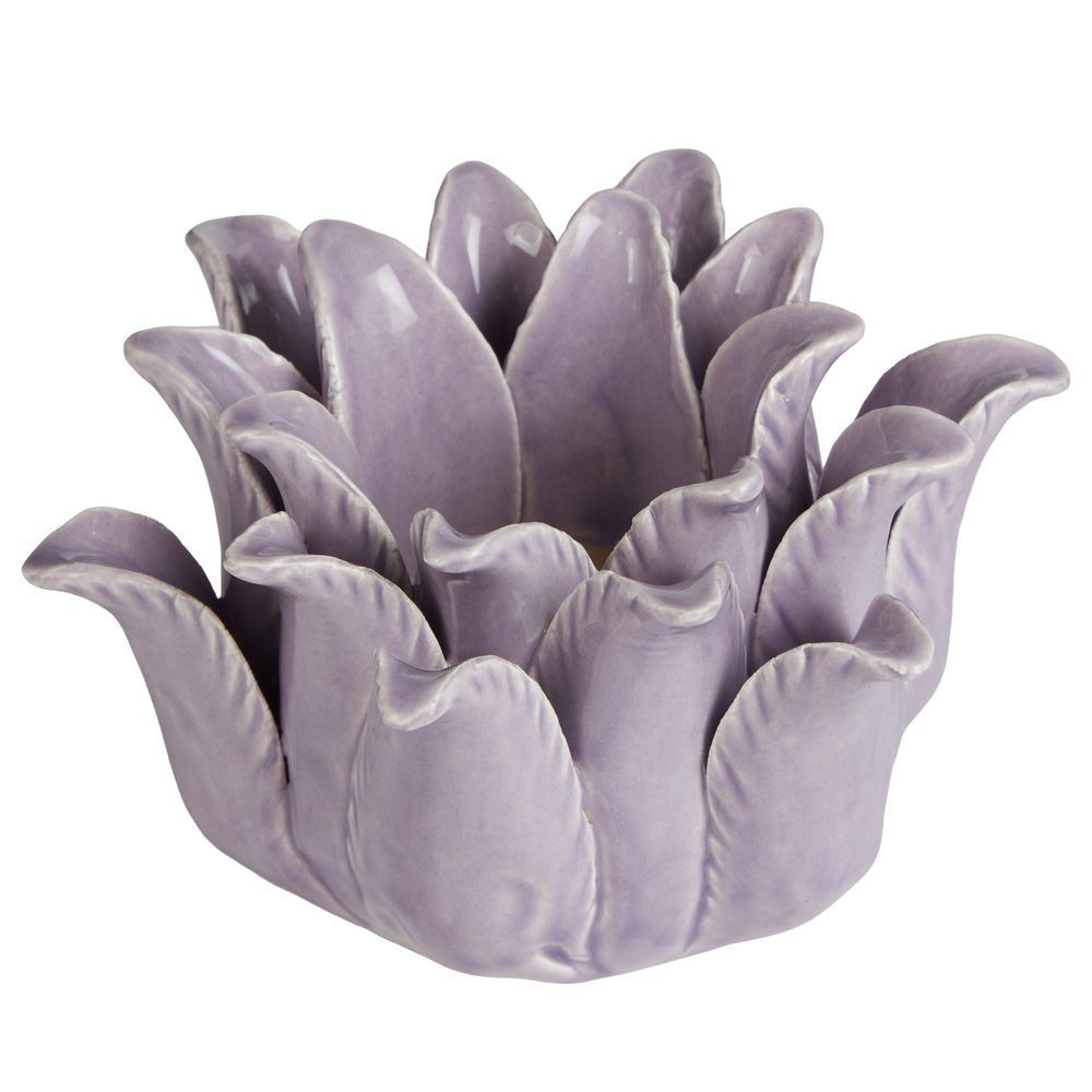 BLOSSOM Svícen na čajovou svíčku květina  - fialová