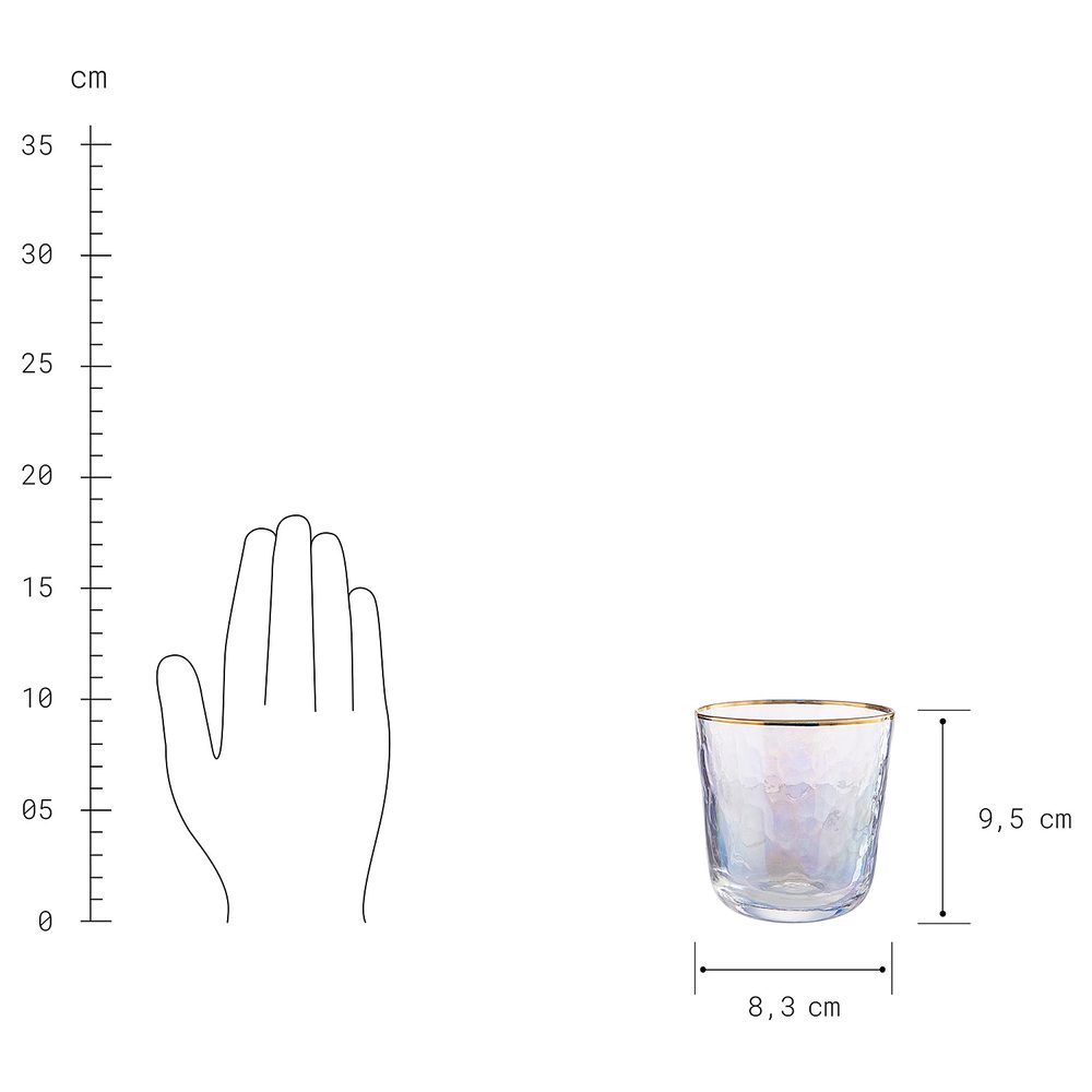 SMERALDA Sklenice se zlatým okrajem 280 ml (obrázek 7)