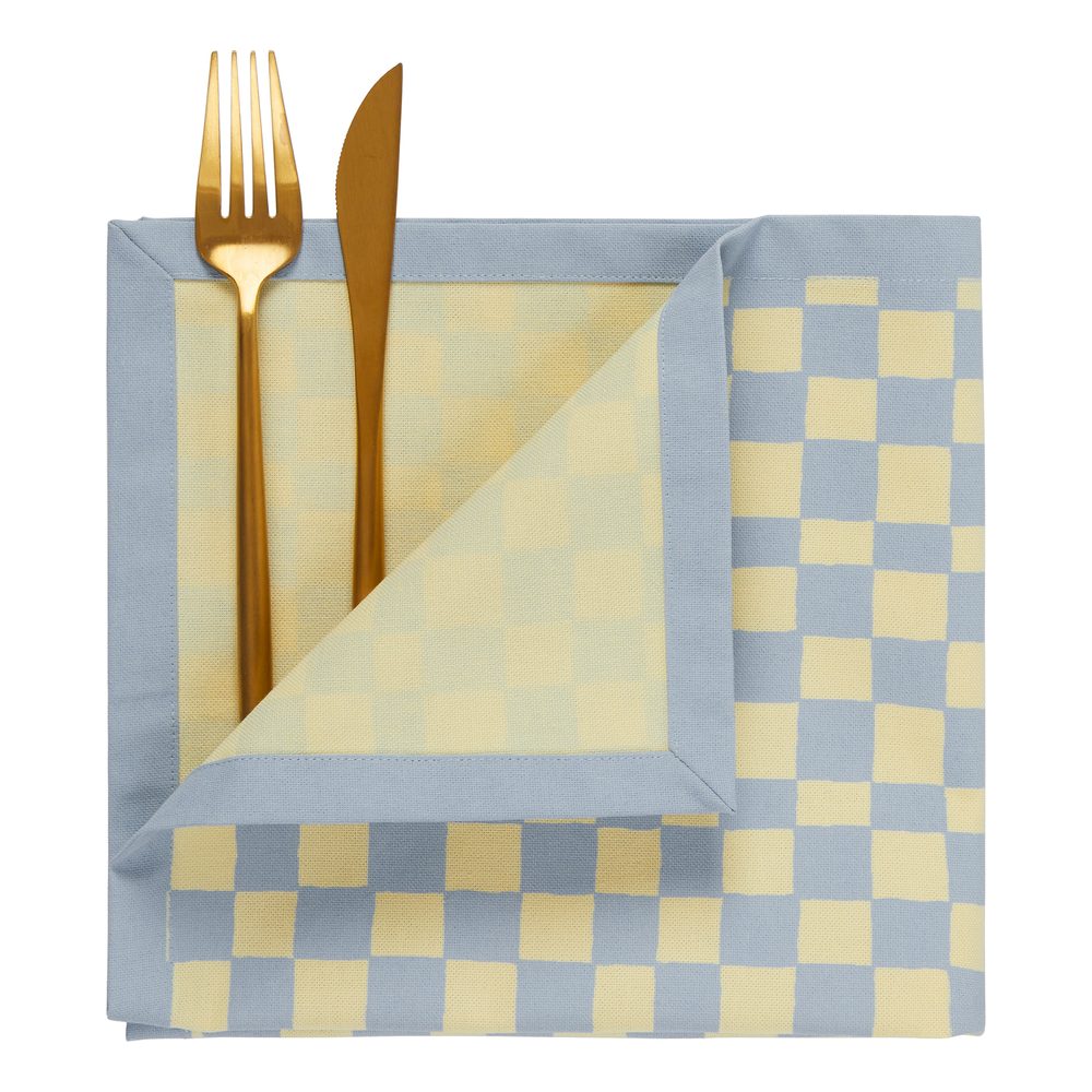 Levně CHECKER STYLE Ubrousek 42 x 42 cm - sv. modrá