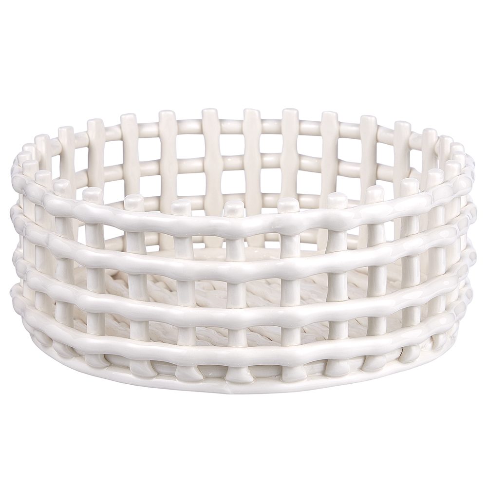 Fotografie CRAFT Keramický košík 21 cm - bílá