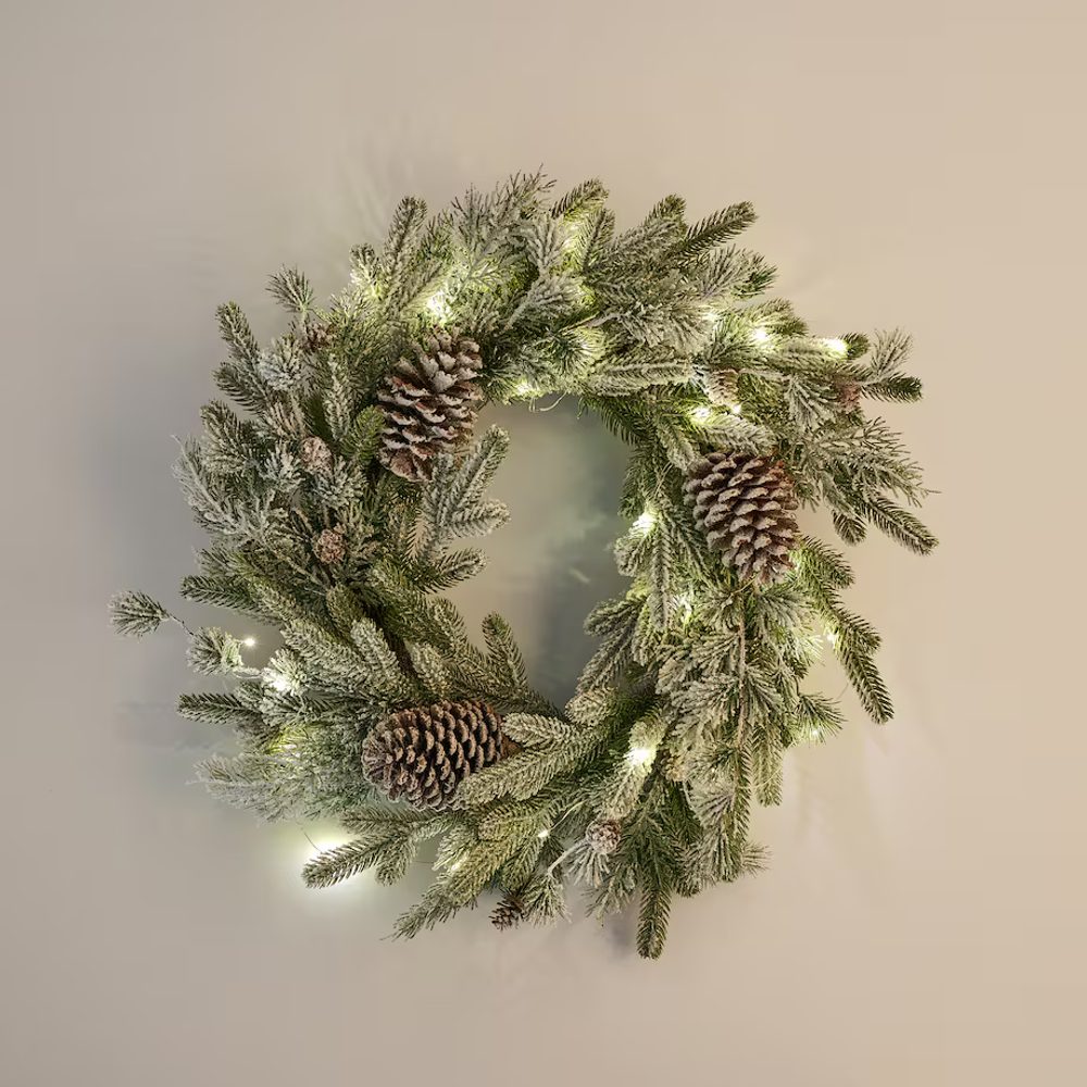 HOME & YOU LED Věnec omrzlý 55 cm
