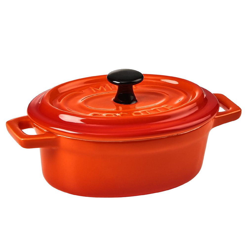 C'EST SI BON Mini zapékací miska s pokličkou oválná - oranžová