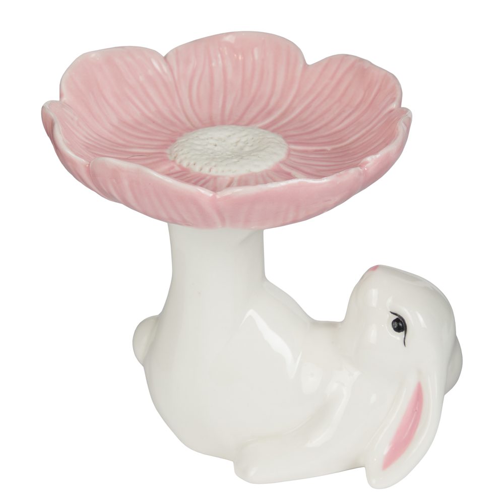 Fotografie EASTER Dekorace králík s květinou