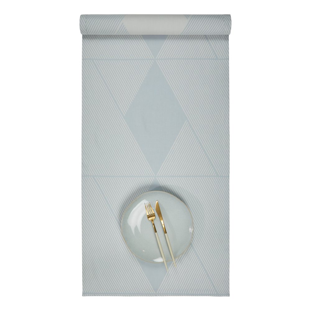 METRONOMY Běhoun na stůl 160 x 50 cm - sv. modrá