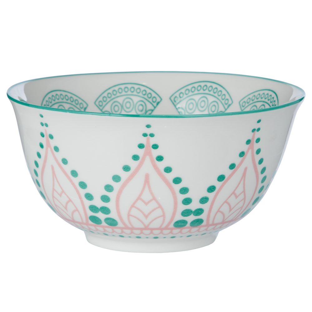 ORNAMENTS Miska 520 ml - růžová/zelená