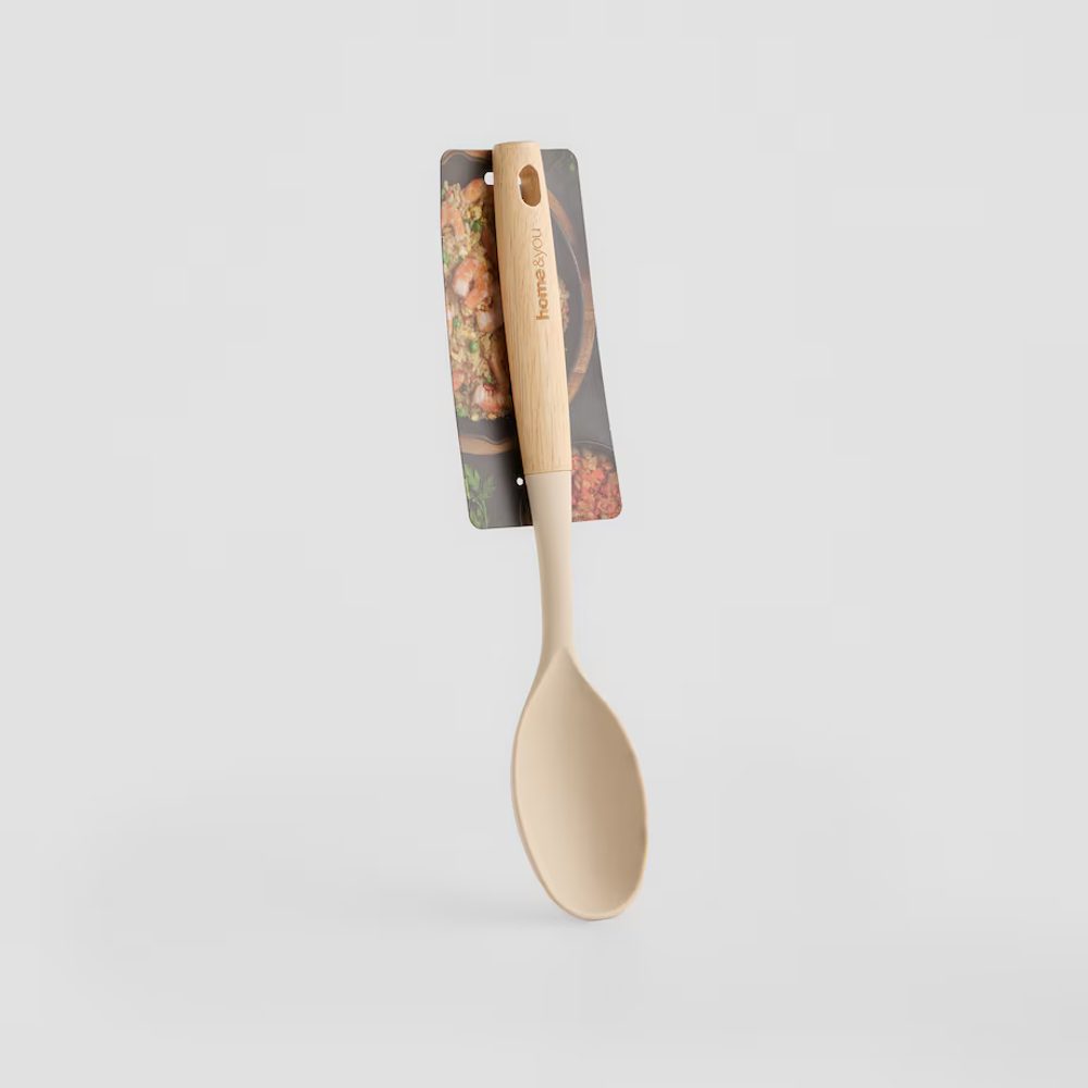 Levně HOME & YOU Lžíce silikonová 34 cm - béžová