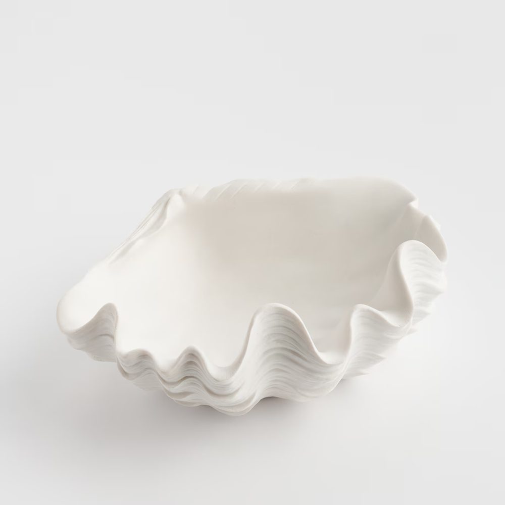 Levně HOME & YOU Dekorační mísa mušle 35 x 14 cm - bílá