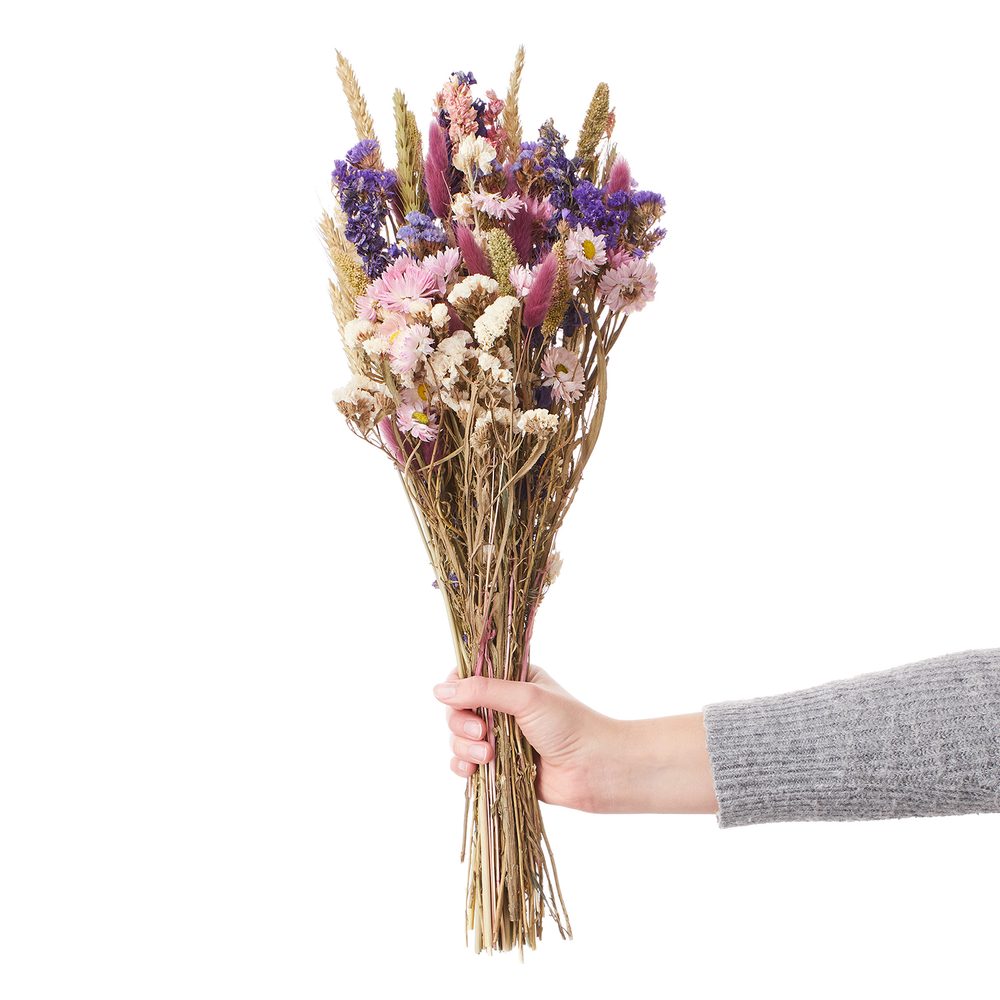 FLOWER MARKET Kytice ze sušených květin - fialová/růžová