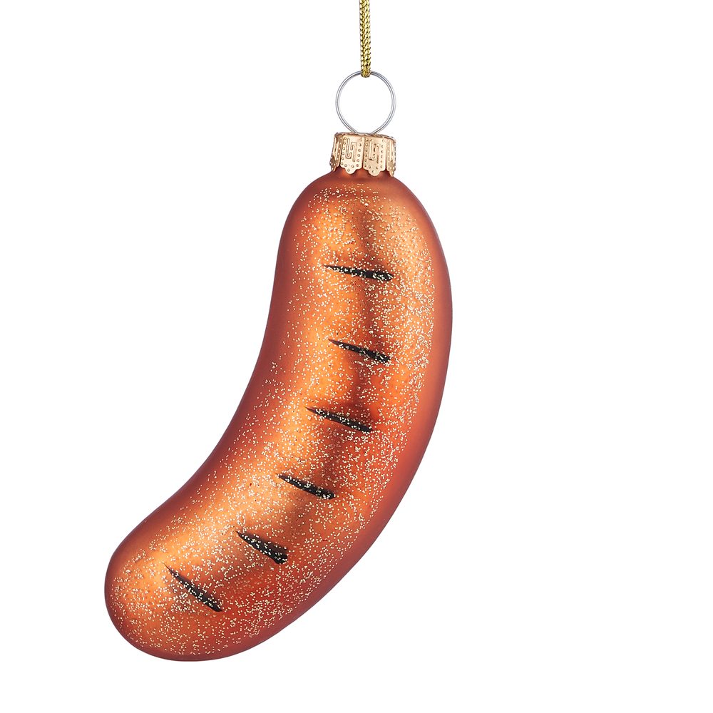 HANG ON Skleněná ozdoba klobása