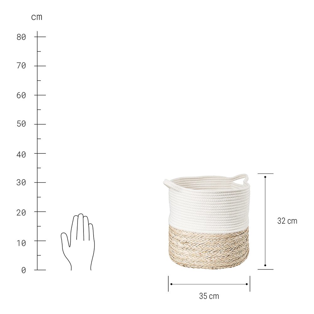 COTTON BRAID Úložný koš z mořské trávy L (obrázek 6)