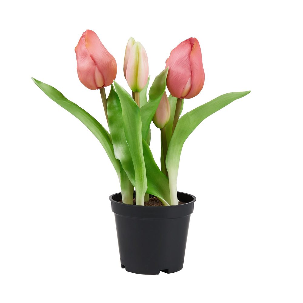 FLORISTA Tulipány "Real Touch" v květináči - sv. růžová