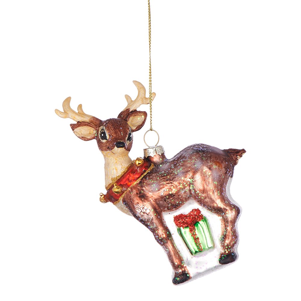 HANG ON Ozdoba jelen s rolničkami 14 cm