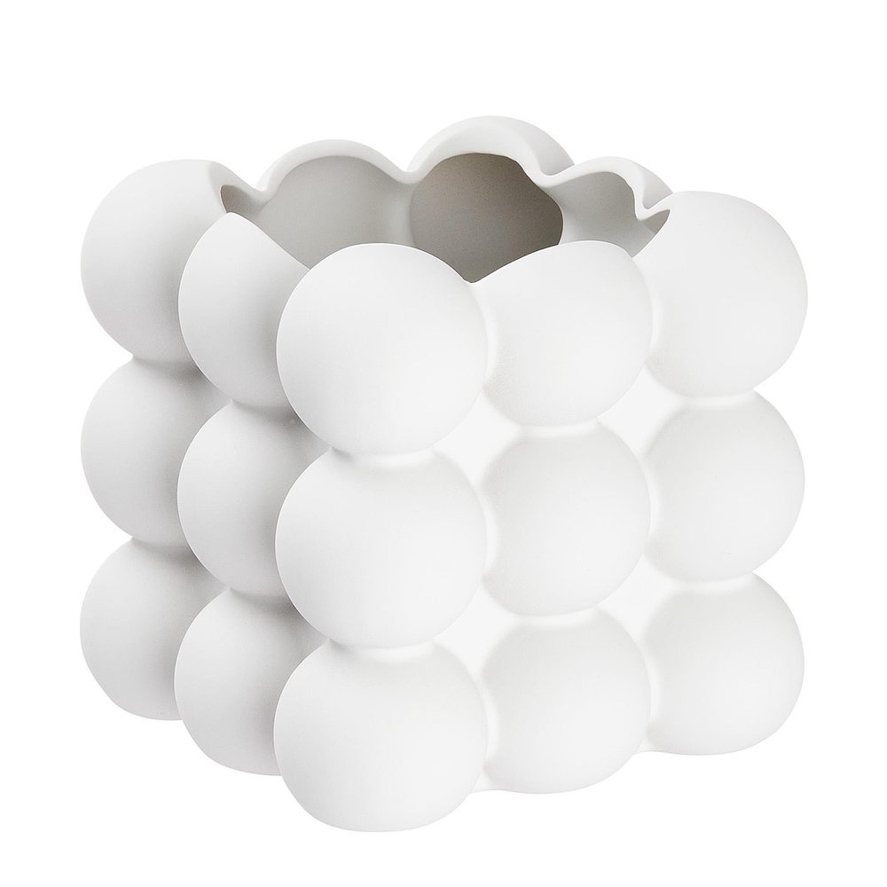 Fotografie BUBBLE Květináč čtvercový - bílá