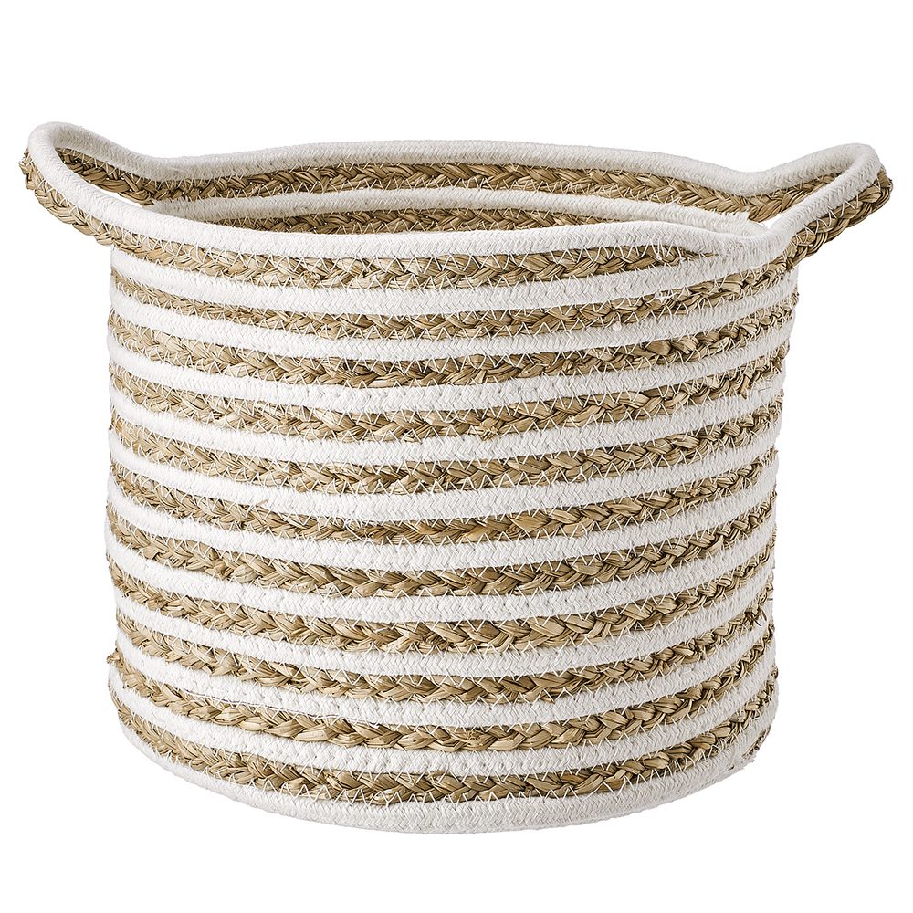 COTTON BRAID Úložný koš pruhovaný střední
