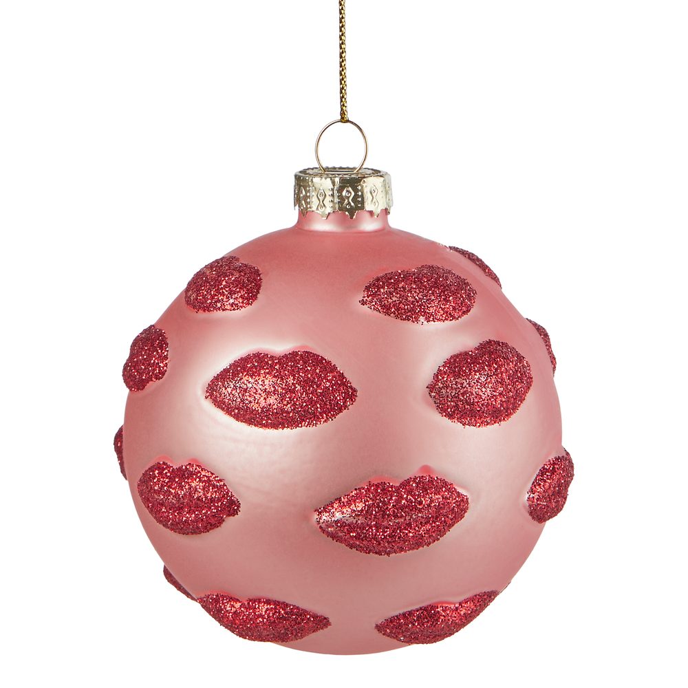 HANG ON Skleněná koule polibky 8 cm