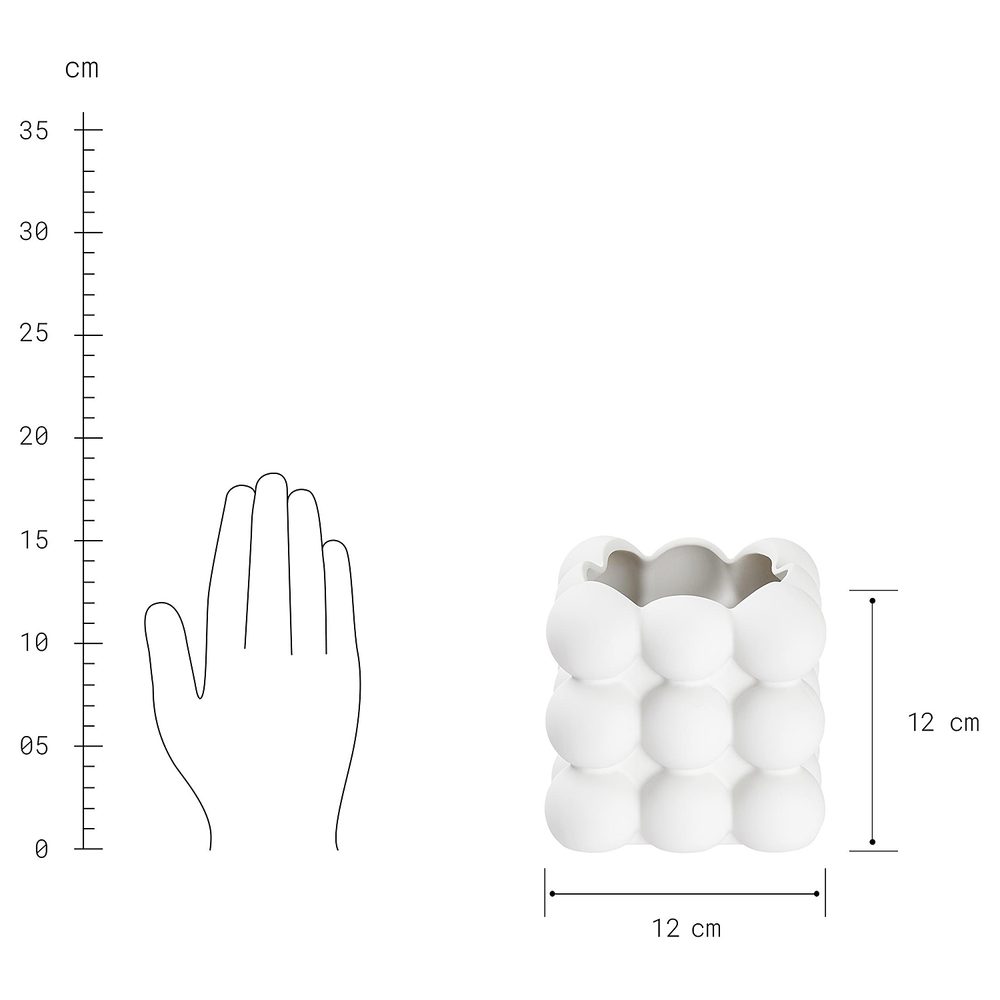 BUBBLE Květináč čtvercový - bílá (obrázek 5)
