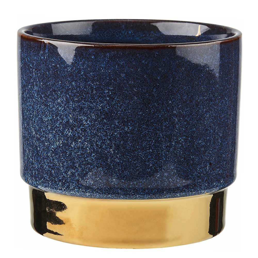 GOLDEN TOUCH Květináč 15 cm - modrá/zlatá