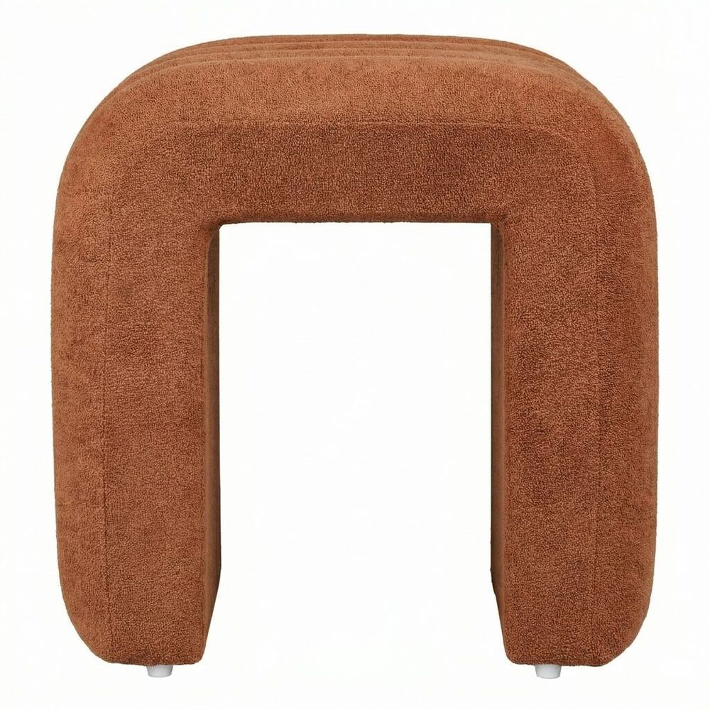 CHENILLE Taburet plyšový 40 cm - terakota (obrázek 3)