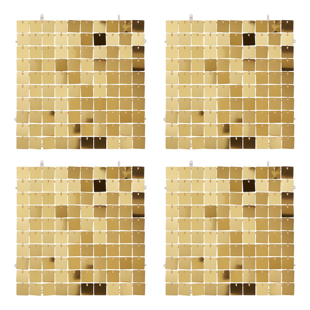 Fotografie DISCO Nástěnná dekorace 30 x 30 cm 4 ks - zlatá