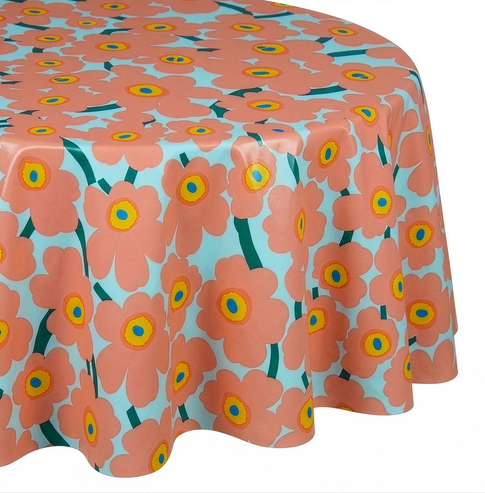 WATERPROOF Ubrus omyvatelný kulatý květiny 140 cm