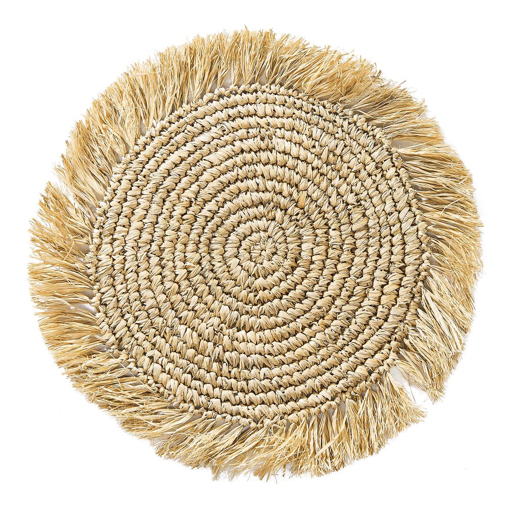 RAFFIA Prostírání se střapci 41 cm - přírodní