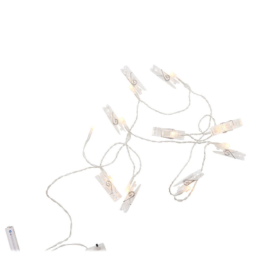 CLIP ART LED Světelný řetěz s USB kolíčky 10 světel