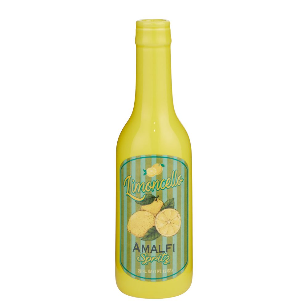 Levně BEVERAGE Váza lahev 20 cm - žlutá