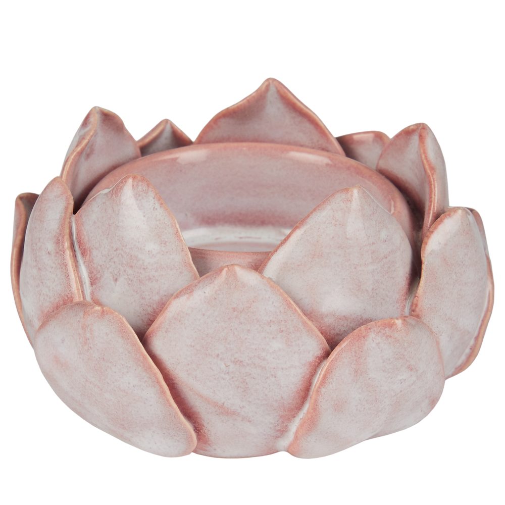 BLOSSOM Svícen na čajovou svíčku - sv. růžová