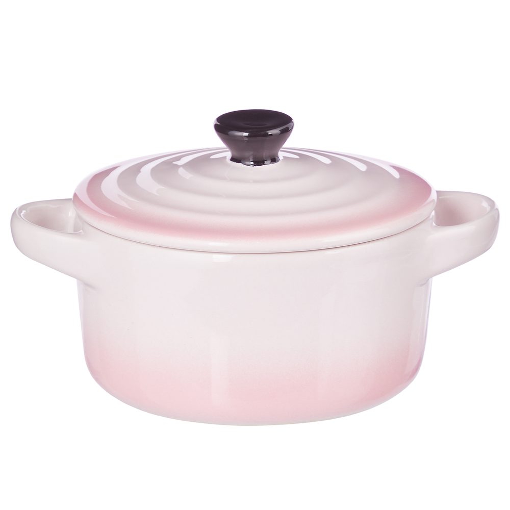 C'EST SI BON Mini zapékací miska s pokličkou kulatá - bílá/růžová