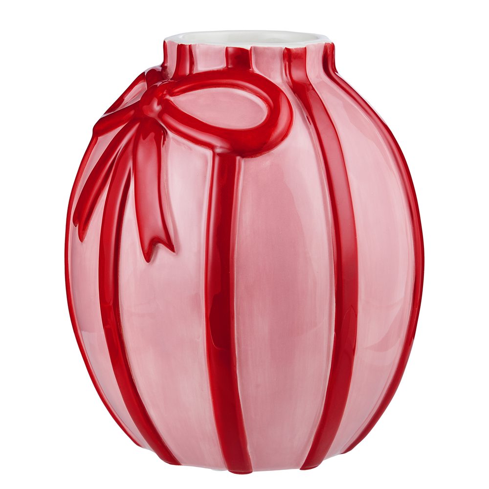 PRESENT Váza 18 cm - růžová/červená