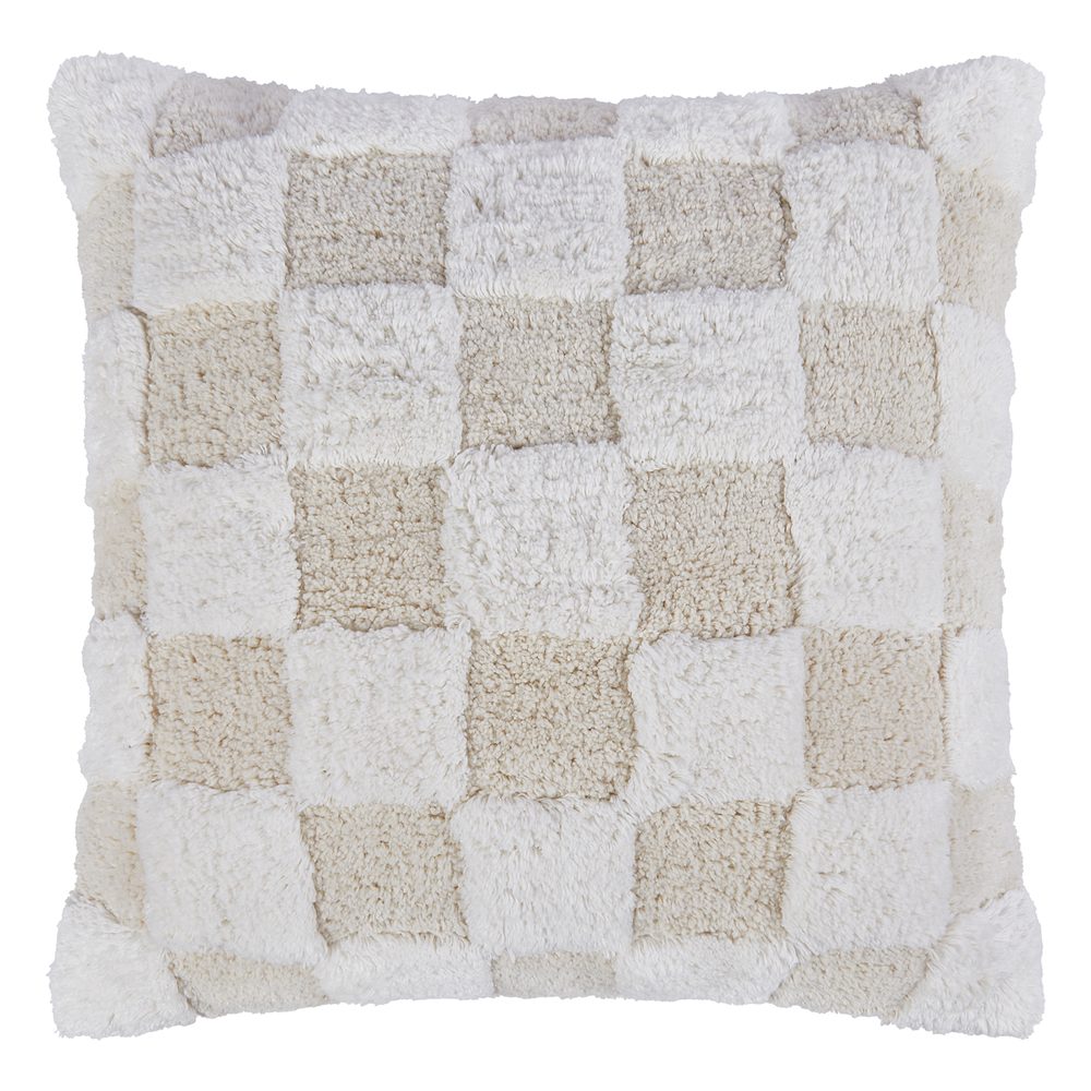 CHECKER STYLE Polštář 50 x 50 cm - krémová