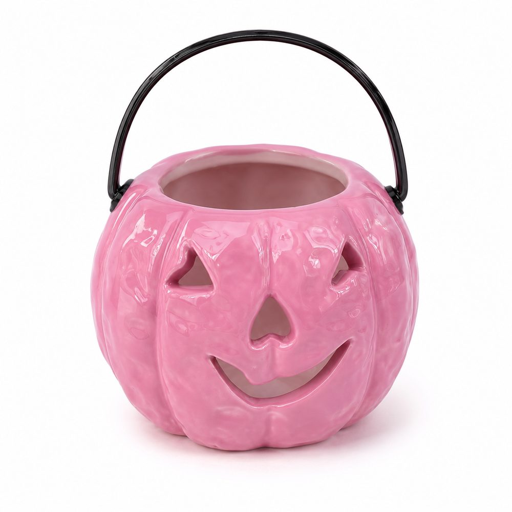 HALLOWEEN Mini lucerna dýně - sv. růžová