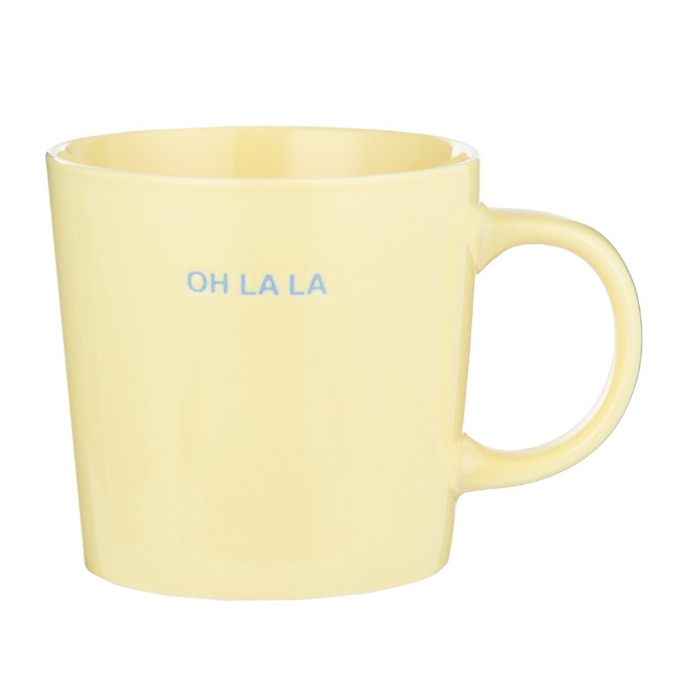 GOOD VIBES Hrnek "Oh La La"  400 ml - žlutá