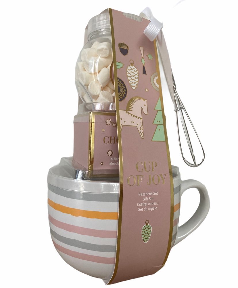 CUP OF JOY Velký hrnek s čokoládou - růžová