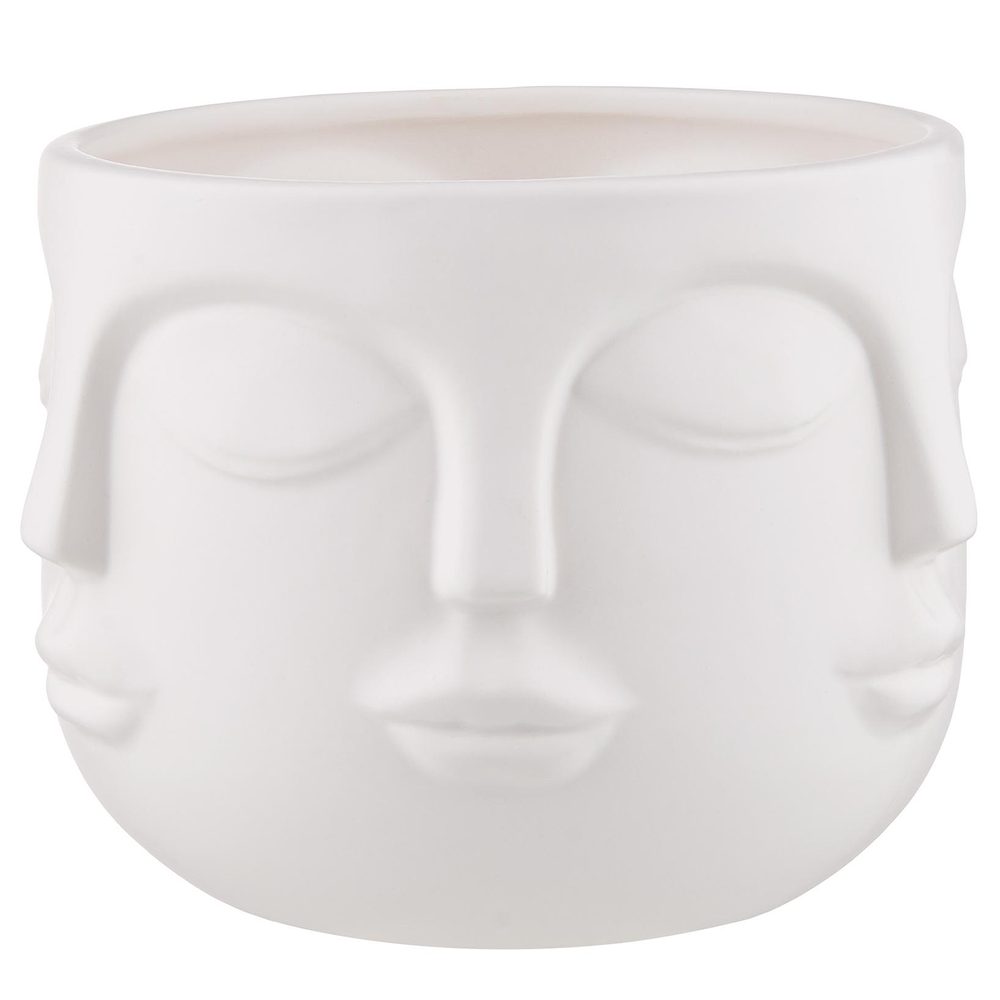 ARTIST Květináč s obličejem 13 cm - bílá