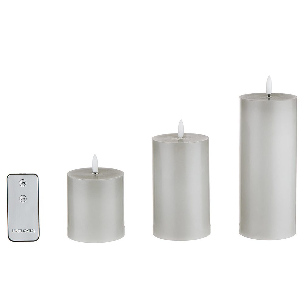 NORDIC LIGHT LED Svíčky 3 ks - šedá (obrázek 5)