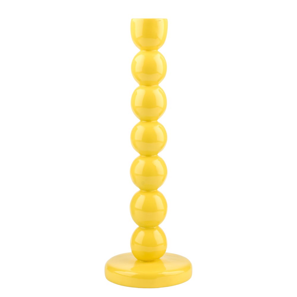 LITTLE ITALY Svícen na dlouhou svíčku 30 cm - žlutá