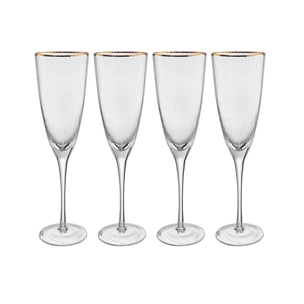 Fotografie GOLDEN TWENTIES Sada sklenic na šampaňské se zlatým okrajem 250 ml 4 ks GOLDEN TWENTIES A1:P36807