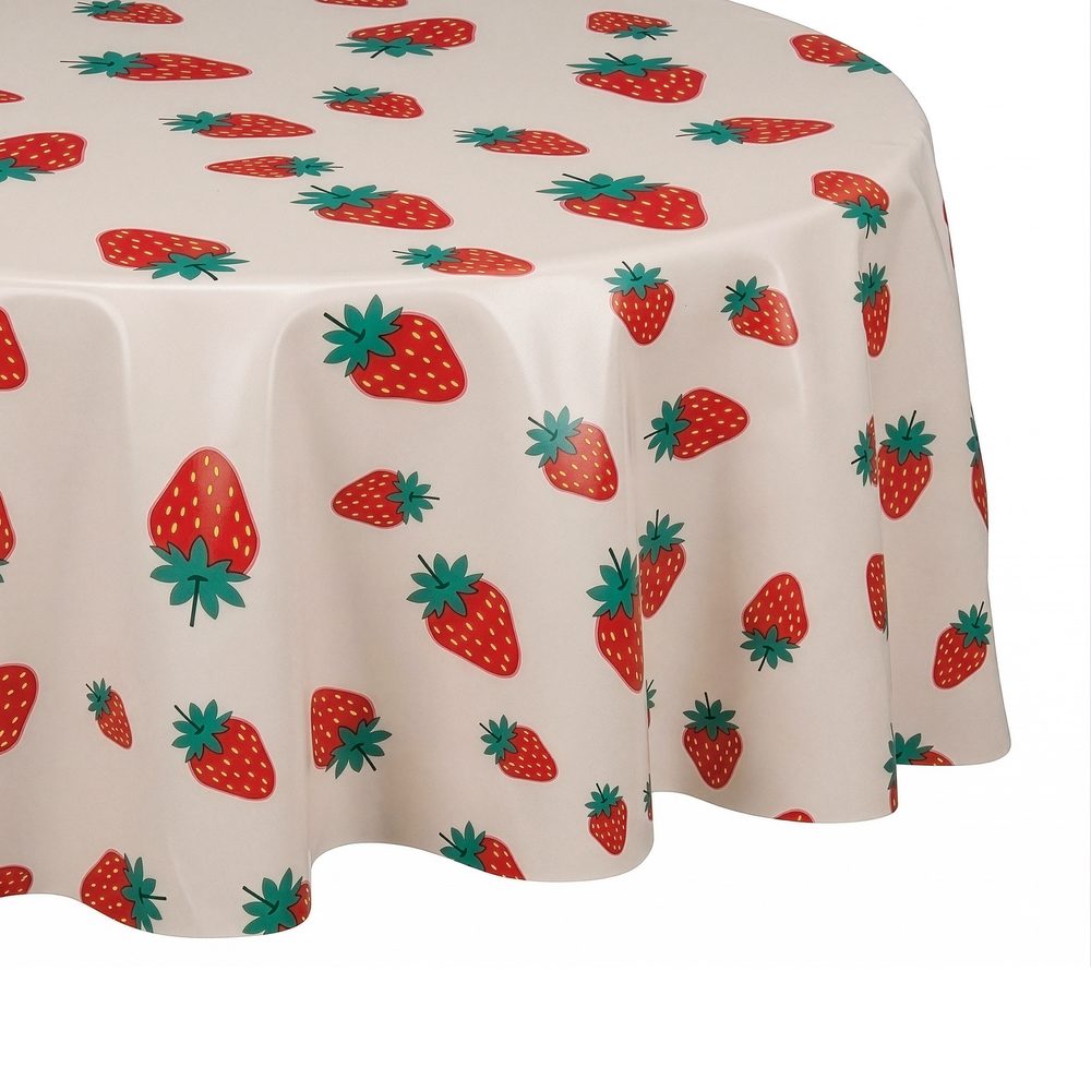 WATERPROOF Ubrus omyvatelný kulatý jahody 140 cm