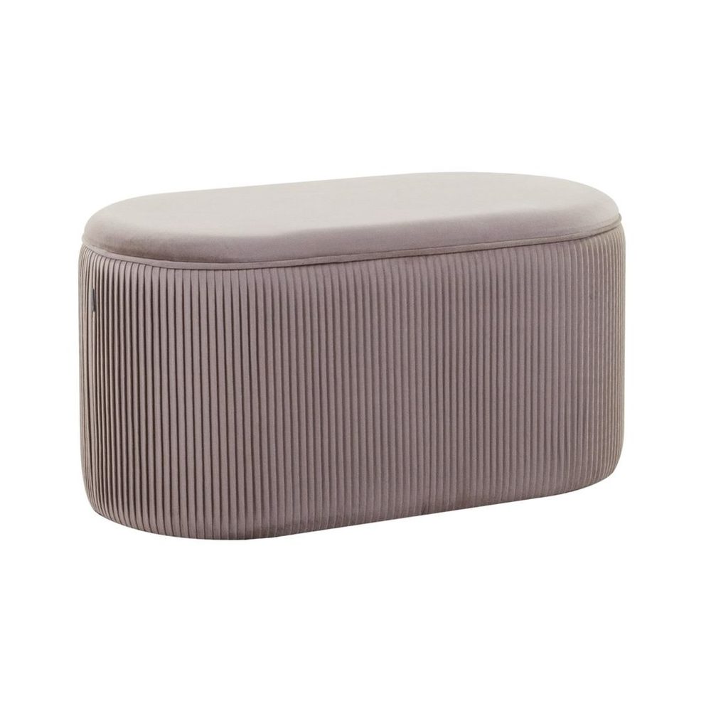 SHEHERAZADE Sedák oválný sametový s úložným prostorem - béžová