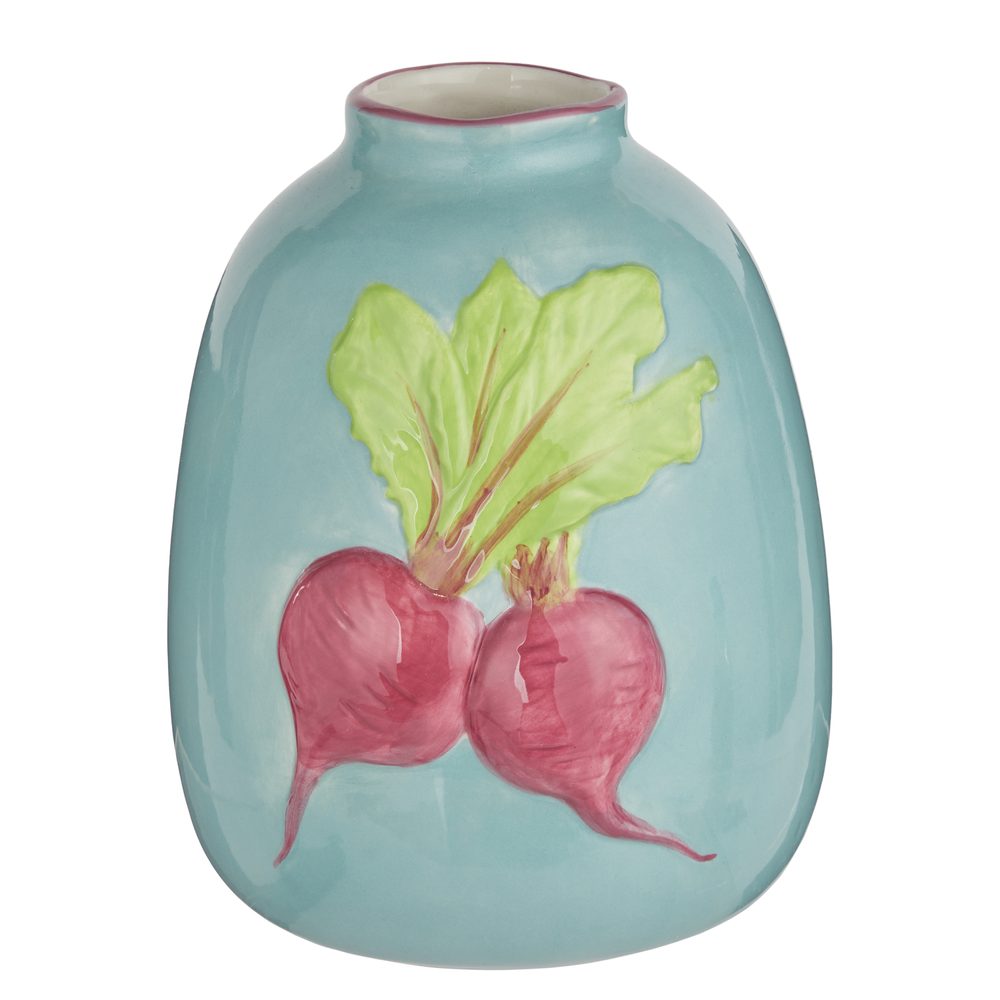 VEGGIE Váza červená řepa 18 cm - modrá