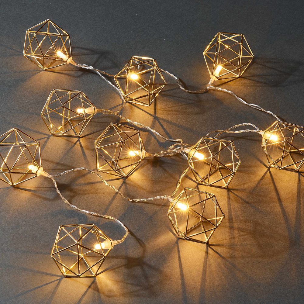 Fotografie GEOMETRICS LED Světelný řetěz s USB kovové kostky 10 světel GEOMETRICS A1:P43896