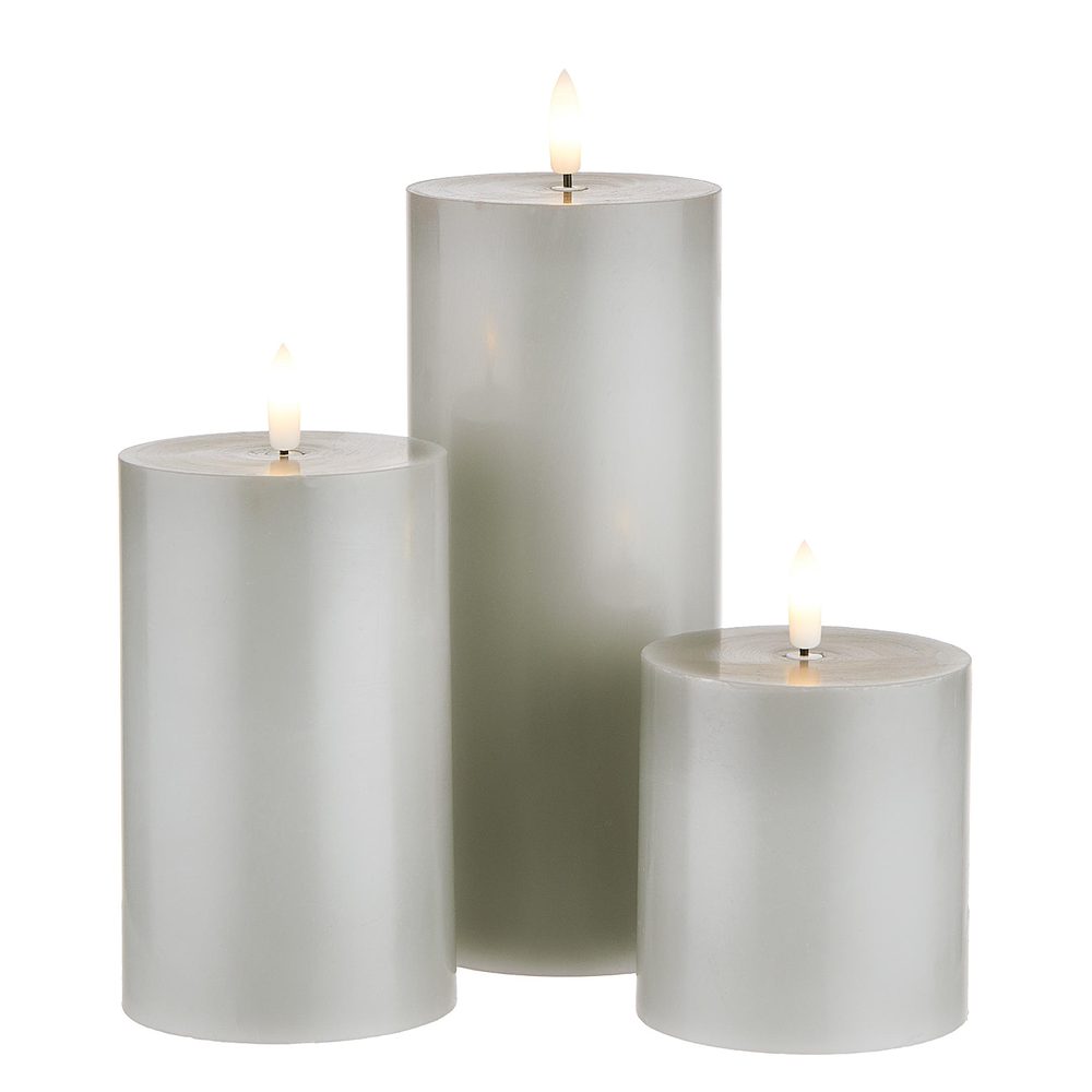 NORDIC LIGHT LED Svíčky 3 ks - šedá