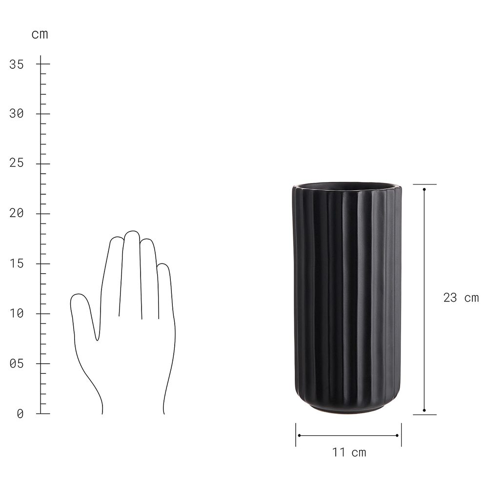 LIV Keramická váza 20 cm - černá (obrázek 6)