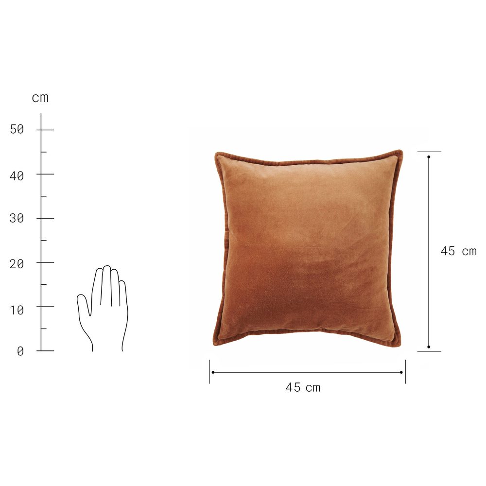 COTTON VELVET Polštář sametový 45 x 45 cm - sv. hnědá (obrázek 8)