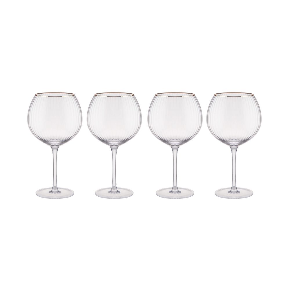GOLDEN TWENTIES Sada sklenic na gin se zlatým okrajem 650 ml 4 ks