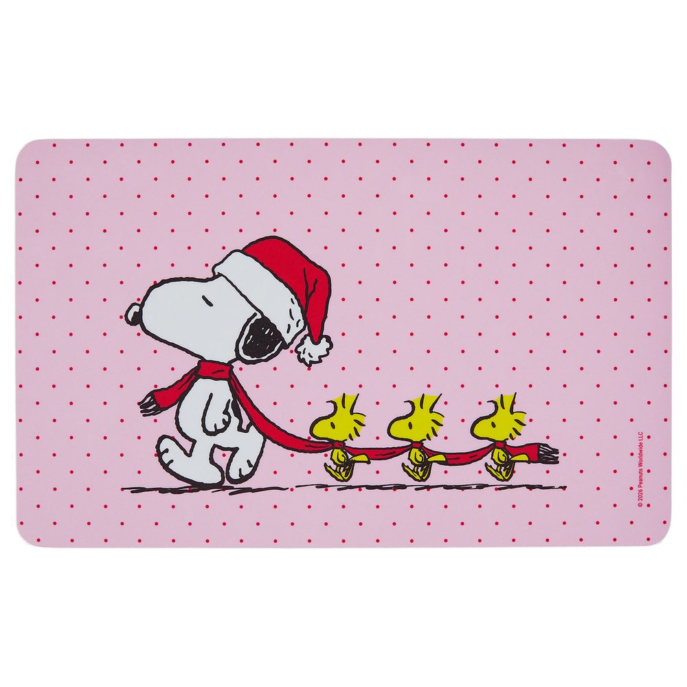 PEANUTS Snídaňové prkénko Snoopy s vánoční čepičkou - růžová