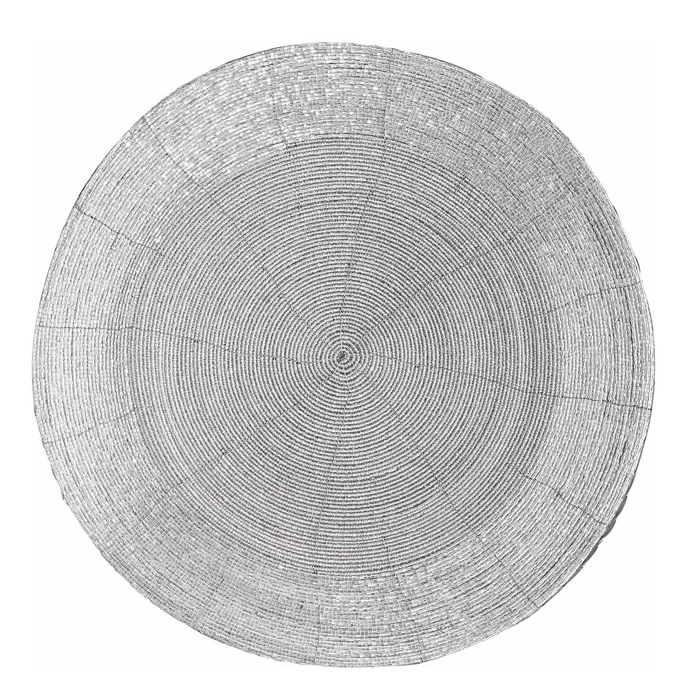 SHINE ON Prostírání s perlami 35 cm - stříbrná